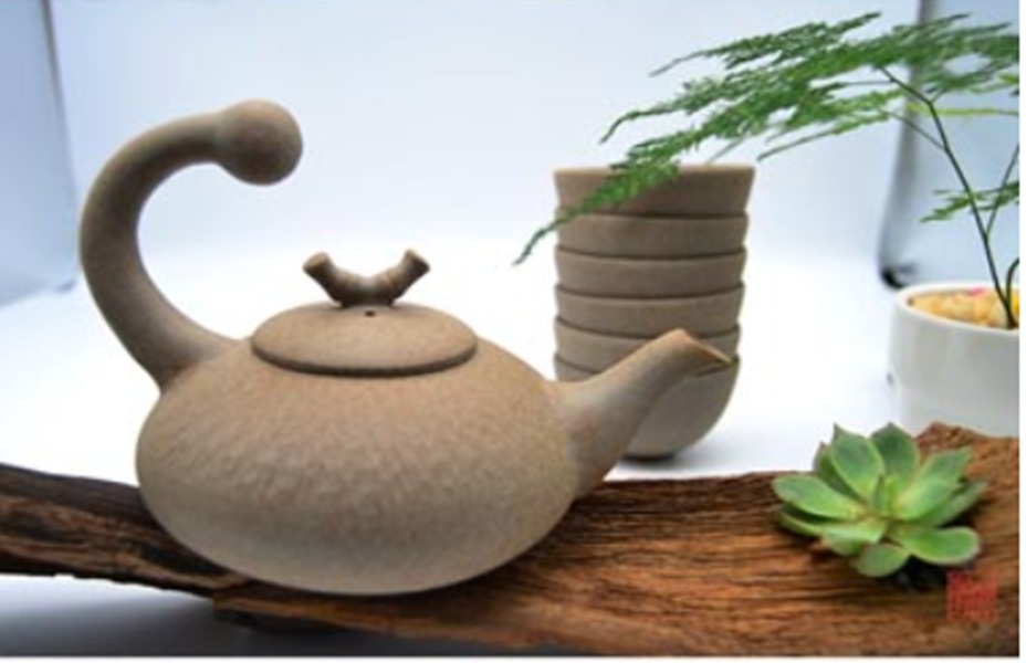 定瓷茶器：原礦粗瓷一枝獨(dú)秀套裝，精美跳刀紋裝飾，更顯與眾不同